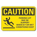Reflective Slippery Caution Sign, 7 in H, 10 in W, Aluminum, Vertical Rectangle, LCU3-0139-RA_10x7
