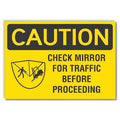 Caution Sign, 10 in H, 14 in W, Non-PVC Polymer, Horizontal Rectangle, English, LCU3-0135-ED_14x10