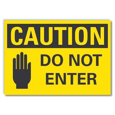 Caution Sign, 7 in H, 10 in W, Non-PVC Polymer, Vertical Rectangle, English, LCU3-0125-ED_10x7