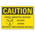 Caution Sign, 10" W, 7" H, 0.004" Thickness, LCU3-0133-ED_10x7