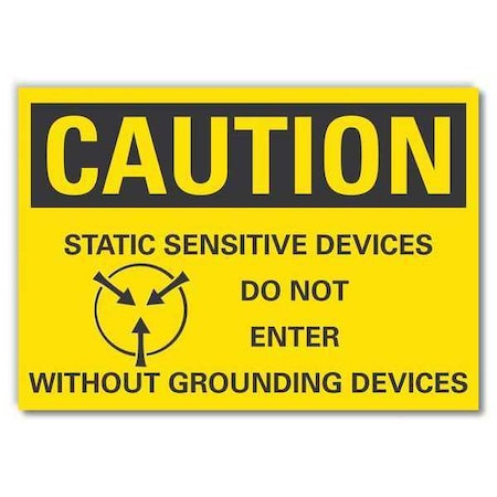 Caution Sign, 10" W, 7" H, 0.004" Thickness, LCU3-0133-ED_10x7