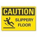 Caution Sign, 10 in H, 14 in W, Reflective Sheeting, Horizontal LCU3-0140-RD_14x10
