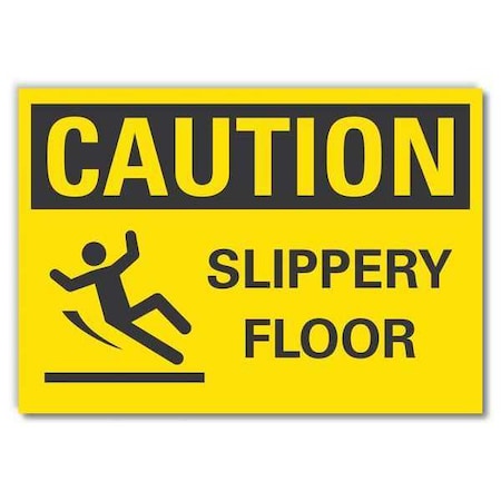 Caution Sign, 10 in H, 14 in W, Reflective Sheeting, Horizontal LCU3-0140-RD_14x10