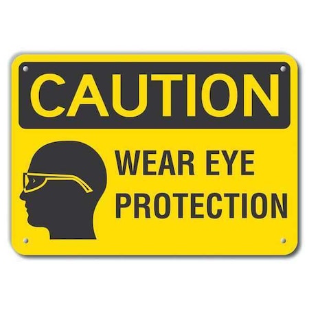 Caution Sign, 10" W, 7" H, 0.055" Thick, LCU3-0162-NP_10x7