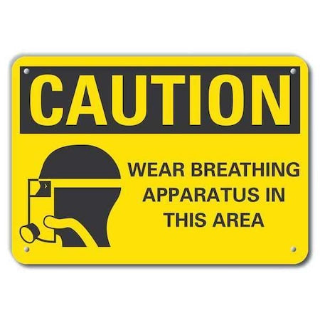 Caution Sign, 14" W, 10" H, 0.055" Thick, LCU3-0176-NP_14x10