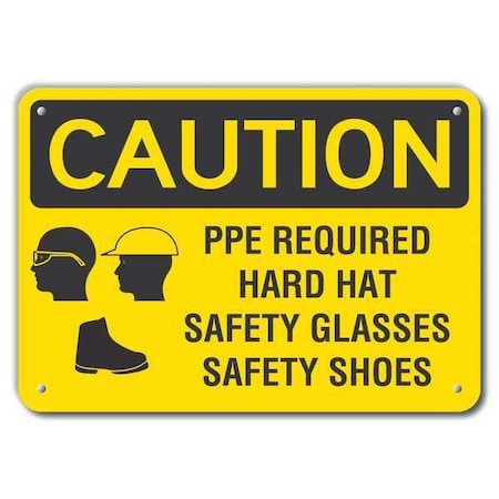 Caution Sign, 14" W, 10" H, 0.055" Thick, LCU3-0191-NP_14x10