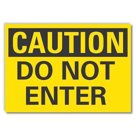 Caution Sign, 10 in H, 14 in W, Non-PVC Polymer, Horizontal Rectangle, English, LCU3-0215-ED_14x10