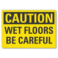 Caution Sign, 7 in H, 10 in W, Non-PVC Polymer, Vertical Rectangle, English, LCU3-0278-ED_10x7