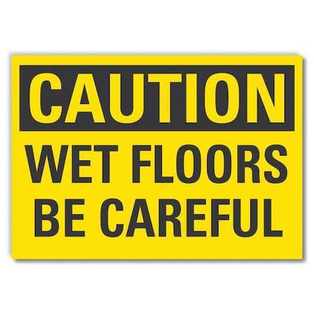 Caution Sign, 7 in H, 10 in W, Non-PVC Polymer, Vertical Rectangle, English, LCU3-0278-ED_10x7