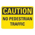 Plastic Pedestrian Traffic Sign, 7 in Height, 10 in Width, Plastic, Vertical Rectangle, English