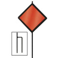 Reflective Driveway Marker, Fiberglass, 5" Width, 48" Height, Red