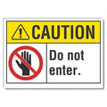 Caution Sign, 7 in H, 10 in W, Non-PVC Polymer, Vertical Rectangle, English, LCU3-0088-ED_10x7
