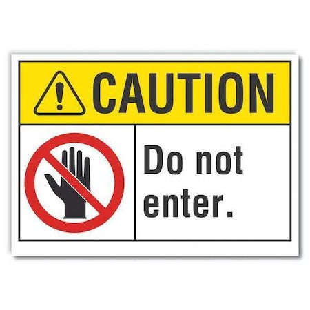 Caution Sign, 7 in H, 10 in W, Non-PVC Polymer, Vertical Rectangle, English, LCU3-0088-ED_10x7