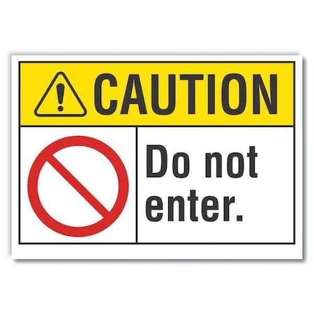 Caution Sign, 7 in H, 10 in W, Non-PVC Polymer, Vertical Rectangle, English, LCU3-0072-ED_10x7