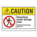 Caution Sign, 7 in H, 10 in W, Non-PVC Polymer, Vertical Rectangle, English, LCU3-0078-ED_10x7
