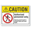 Caution Sign, 10 in H, 14 in W, Non-PVC Polymer, Horizontal Rectangle, English, LCU3-0081-ED_14x10