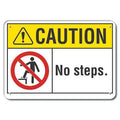 Reflective Steps Caution Sign, 7 in H, 10 in W, Aluminum, Vertical Rectangle, LCU3-0084-RA_10x7