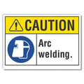 Caution Sign, 7 in Height, 10 in Width, Non-PVC Polymer, Vertical Rectangle, English