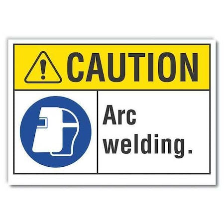 Caution Sign, 7 in Height, 10 in Width, Non-PVC Polymer, Vertical Rectangle, English