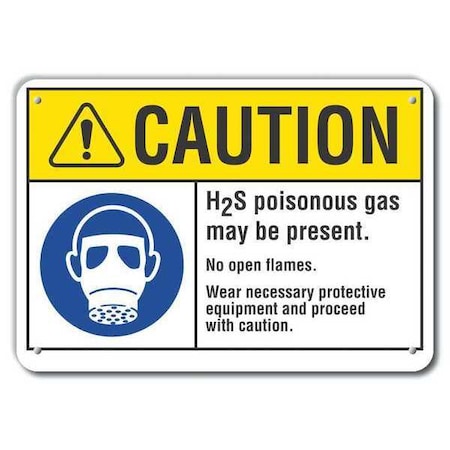 Caution Sign, 14" W, 10" H, 0.055" Thick, LCU3-0068-NP_14x10