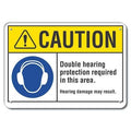 Caution Sign, 10" W, 7" H, 0.055" Thick, LCU3-0056-NP_10x7