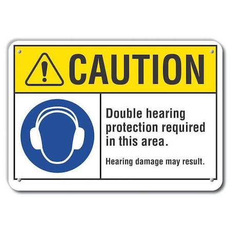 Caution Sign, 10" W, 7" H, 0.055" Thick, LCU3-0056-NP_10x7