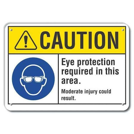 Caution Sign, Recycled Aluminum, 7 in. H, LCU3-0060-RA_10x7