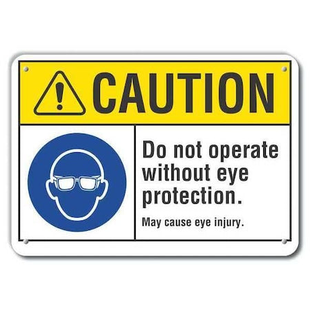 Caution Sign, 14" W, 10" H, 0.055" Thick, LCU3-0062-NP_14x10