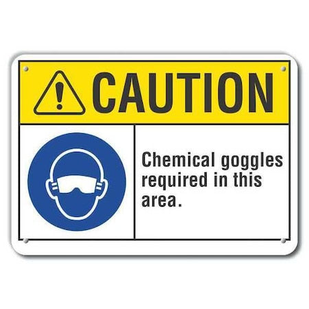 Caution Sign, 14" W, 10" H, 0.055" Thick, LCU3-0063-NP_14x10