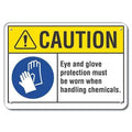 Caution Sign, 14" W, 10" H, 0.055" Thick, LCU3-0064-NP_14x10