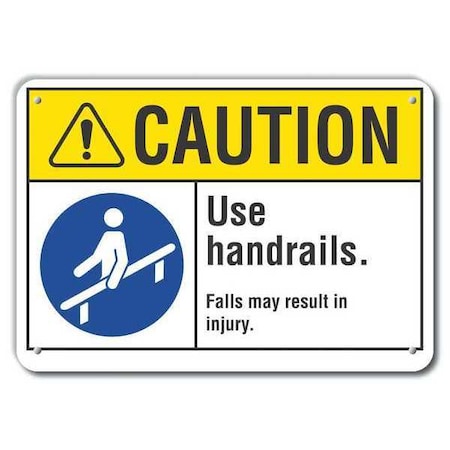 Caution Sign, 7 in H, 10 in W, Aluminum, Vertical Rectangle, English, LCU3-0065-RA_10x7