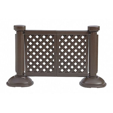 Patio Fence Post and Base, 36 in H, Brown