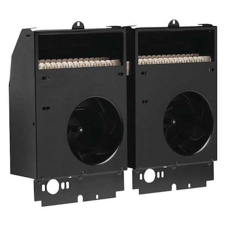 Recessed Electric Wall-Mount Heater, Recessed or Surface, 4000/3000W W, 240/208V AC, Black