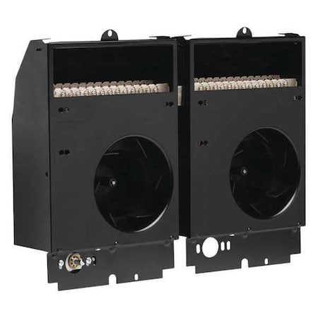 Recessed Electric Wall-Mount Heater, Recessed or Surface, 4000/3000W W, 240/208V AC, Black