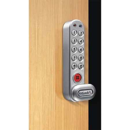 Electronic Keyless Lock, Gray, Powder Coated Finish