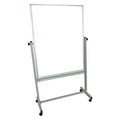 Dry Erase Board, Steel, 48 in, 36 in, Aluminum Frame, White, Gloss