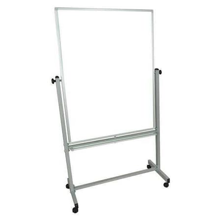 Dry Erase Board, Steel, 48 in, 36 in, Aluminum Frame, White, Gloss