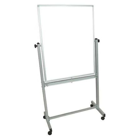 Dry Erase Board, Steel, 39 1/2 in, 30 in, Aluminum Frame, White, Gloss