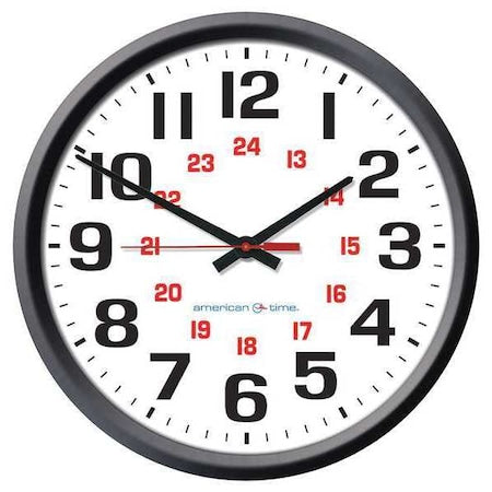 Clock,Plastic Case,12/24 hr. Format,110V