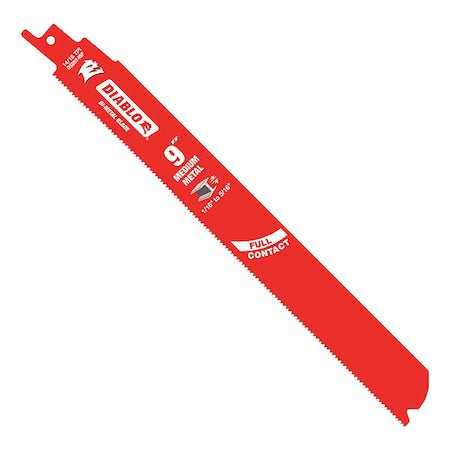 9"L x 14/18 TPI Metal Cutting Coated Reciprocating Saw Blade, 25PK