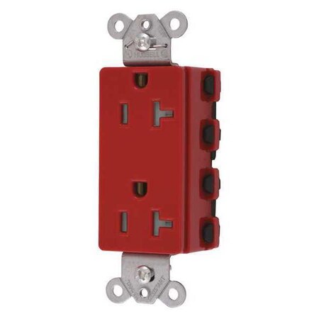 Straight Blade Receptacle, 5-20R, 20 A, 125V AC, 2 Pole, 3 Wire, Flush Mount, Grounded