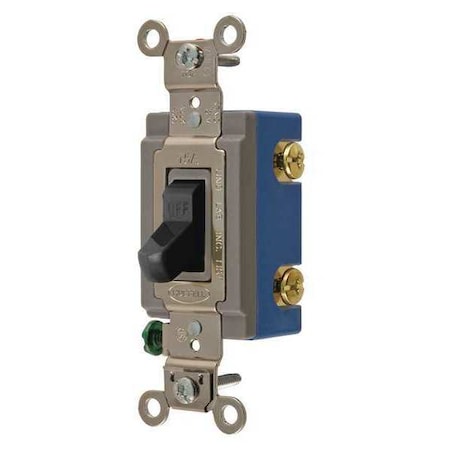 Wall Switch, 15A, Black, 1 HP, 1-Pole Switch