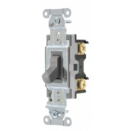 Wall Switch, 20A, Gray, 1 HP, 1-Pole Switch