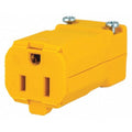 Straight Blade Connector, 5-15R, 15 A, 125V AC, 2 Pole, 3 Wire, Spring Clamp Terminals, Yellow