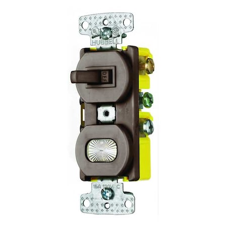 Combination Device, Brown, 15A, Toggle