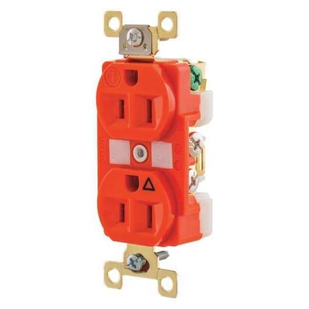 Straight Blade Receptacle, 5-15R, 15 A, 125V AC, 2 Pole, 3 Wire, Flush Mount, Isolated Ground