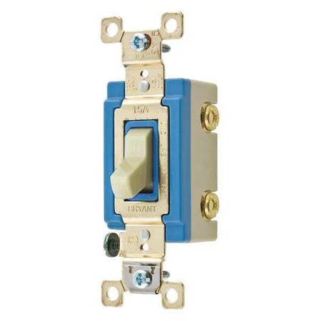 Wall Switch, 2 hp, Toggle, 15 A, Ivory