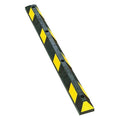 Car Stop, Rubber, 4 in Height, 6 ft Length, Black/Yellow