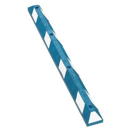 Car Stop, Rubber, 4 in Height, 6 ft Length, Blue/White