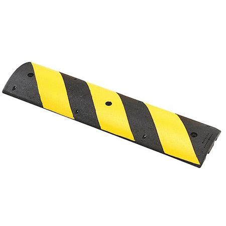 Speed Bump, Rubber, 3 in Height, 72 in Length, 4 lb, Black/Yellow